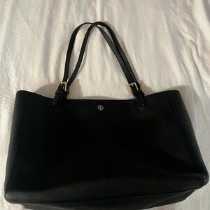Tory Burch Black Tote with Gold Accents